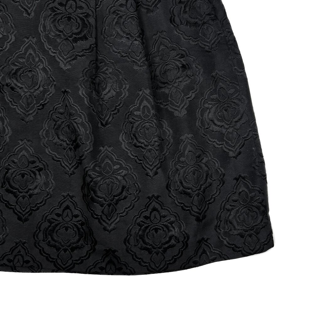 Talbots Pleated Woven Damask Jacquard A-Line Midi Skirt in Black Size 16P - NWOT - Picture 7 of 9